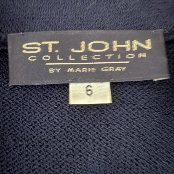 St. John Collection By Marie Gray Santana Knits Navy Blazer - Picture 6 of 8